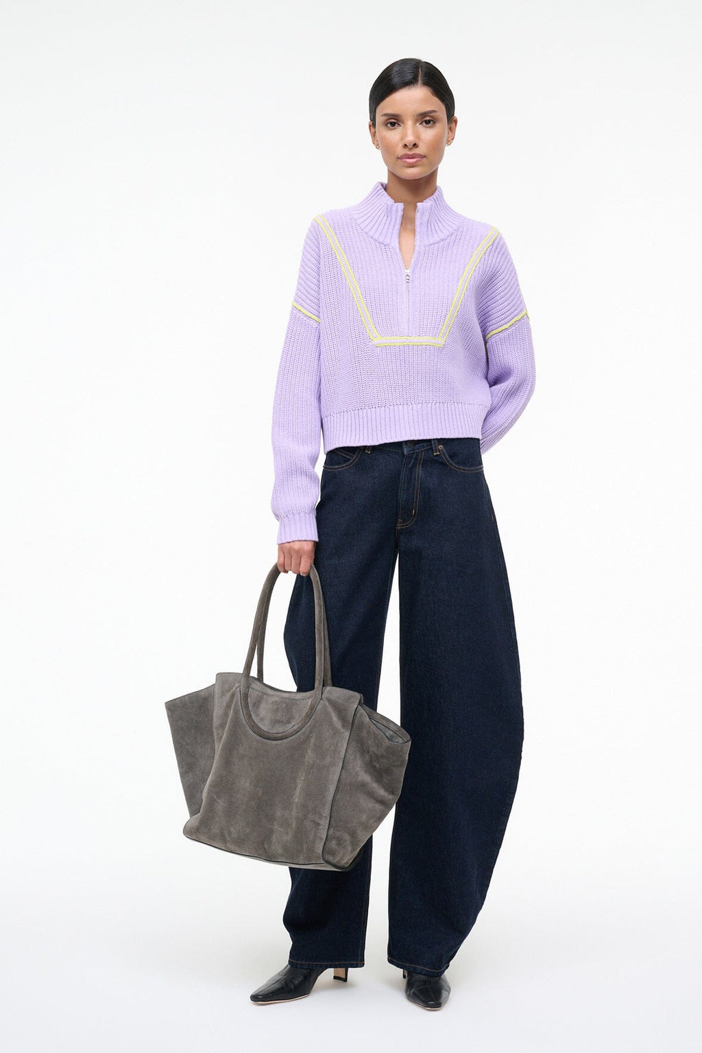 CROPPED HAMPTON SWEATER | WISTERIA
