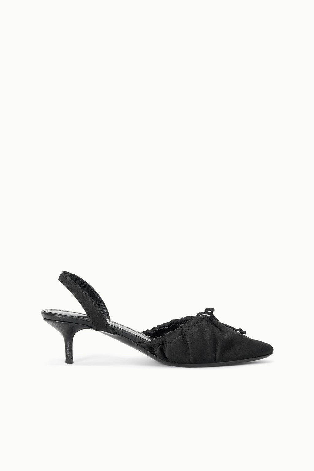 ALBA BALLET SLINGBACK | BLACK SATIN