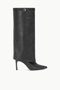 WALLY FOLDOVER HIGH HEEL BOOT | BLACK